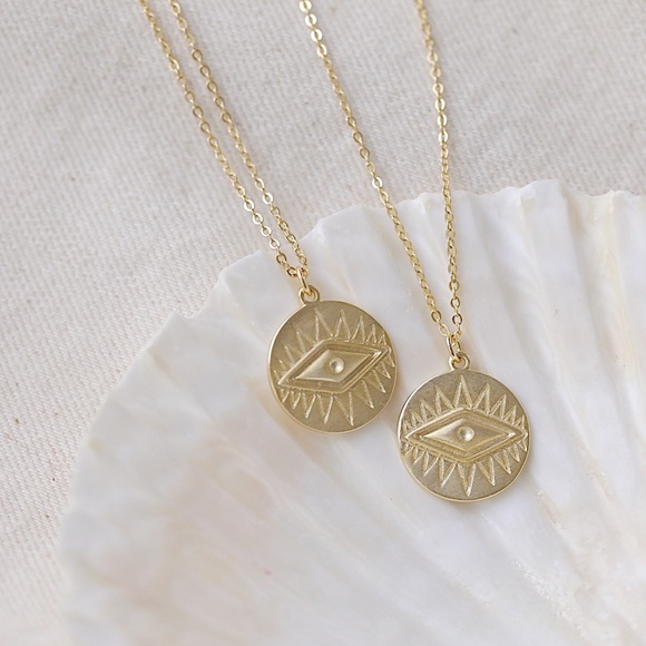 Evil Eye Necklace | 14k Gold Plated - Picture 5 of 9